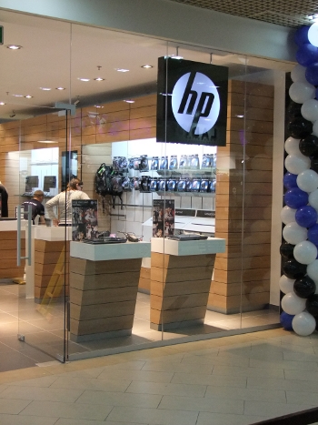 Перегородки в бутике Hewlett Packard